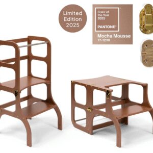 Ette Tete Leertoren Step'n Sit | Inklapbaar tot tafel en stoel | Limited Edition | Mocha Mousse met goud