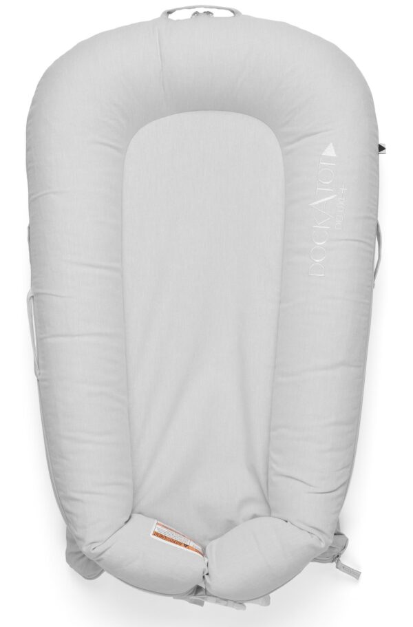 DockAtot Deluxe+ Dock babynestje - ademend materiaal - 0 tot 8 maanden - Fog Grijs Chambray