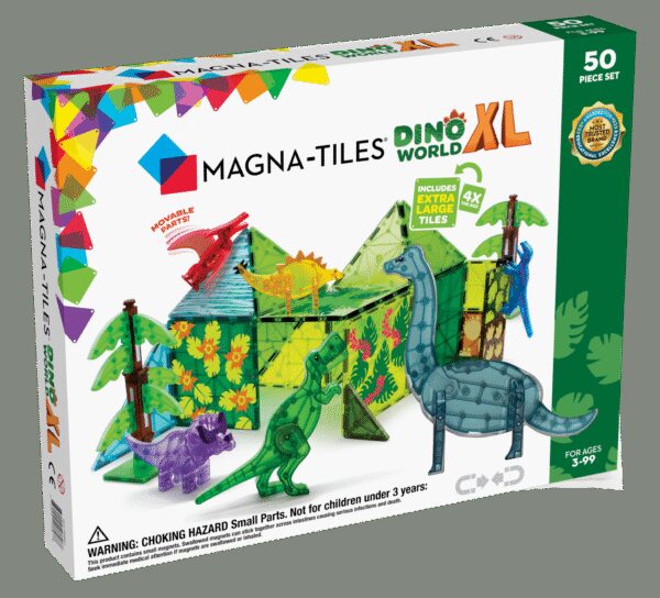 Magna-Tiles Dinos set XL Magnetische Tegels - 50 delig - Inclusief 6 Dinos