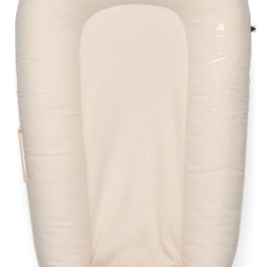 DockAtot Deluxe+ Dock Zand Beige Chambray 2023 - babynestje - ademend materiaal - 0 tot 8 maanden