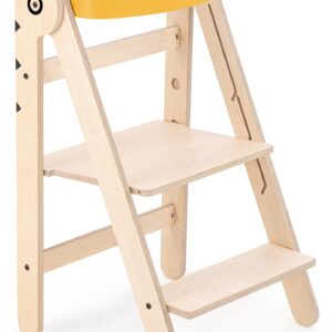 Mamatoyz Houten Leertoren Opvouwbaar - Montessori - Naturel - Hout - Bird Geel
