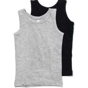 HEMA HEMA Kinderhemden - 2 Stuks Grijsmelange (grijsmelange)