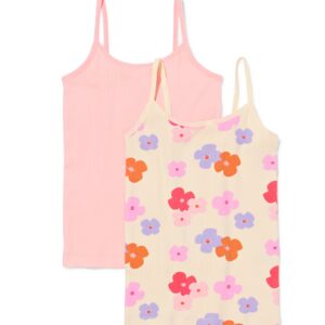 HEMA HEMA Kinderhemden Rib Bloemen - 2 Stuks Lichtroze (lichtroze)