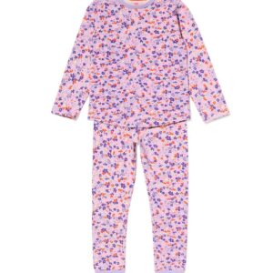 HEMA HEMA Kinderpyjama Bloemen Lila (lila)
