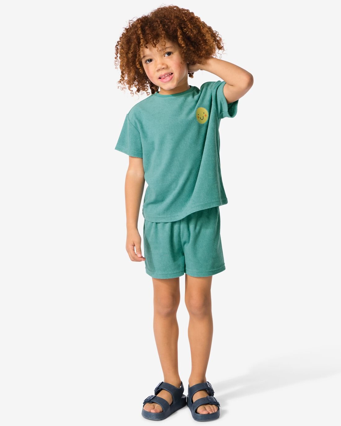 HEMA HEMA Kinder Shortama Badstof Groen (groen) 1 HEMA HEMA Kinder Shortama Badstof Groen (groen)