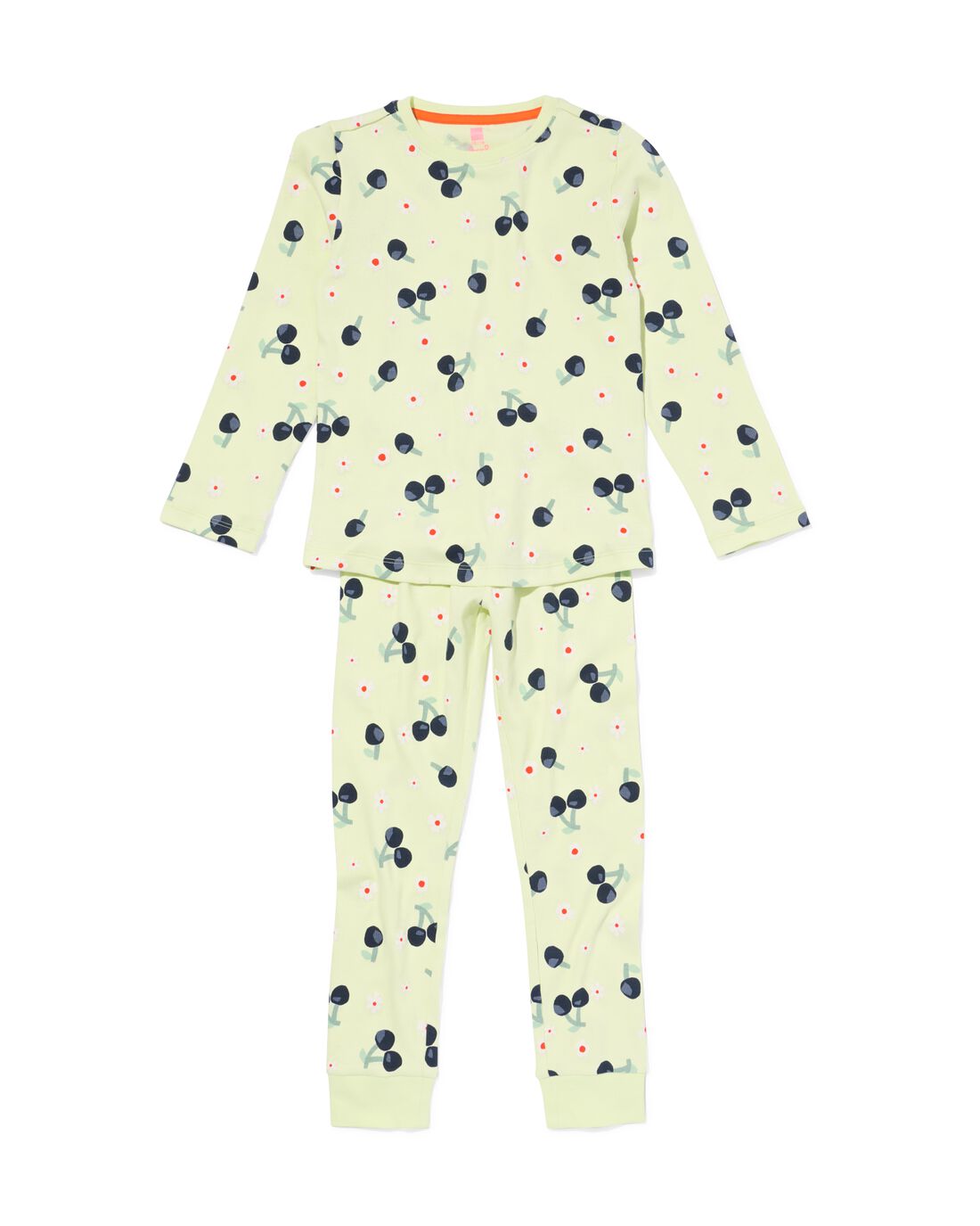 HEMA HEMA Kinderpyjama Rib Kers Lime (lime) 1 HEMA HEMA Kinderpyjama Rib Kers Lime (lime)