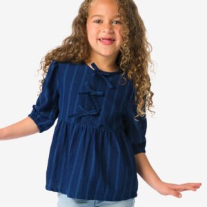 HEMA HEMA Kinderblouse Strepen Donkerblauw (donkerblauw)