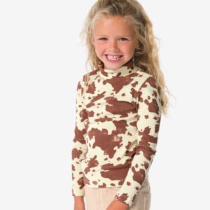 HEMA HEMA Kinder T-shirt Rib Gevlekt Ecru (ecru)