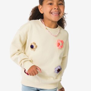 HEMA HEMA Kindersweater Bloemen Ecru (ecru)
