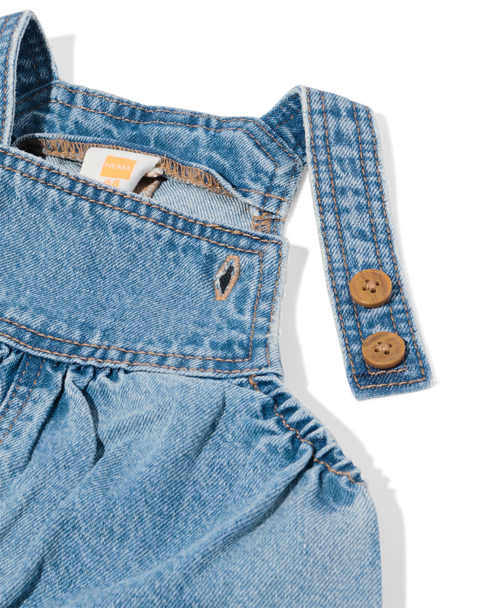 HEMA Babytuinbroek denim hartjes denim 1 HEMA Babytuinbroek denim hartjes denim