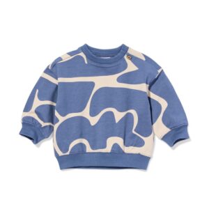 HEMA HEMA Baby Sweater Abstract Blauw (blauw)