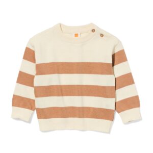 HEMA HEMA Baby Trui Strepen Bruin (bruin)