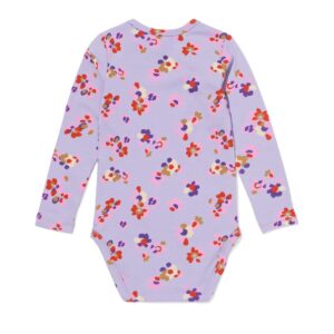 HEMA HEMA Romper Met Stretch Bloemen Paars (paars)