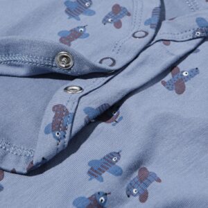 HEMA Rompers katoen met vliegtuig - 3 stuks blauw