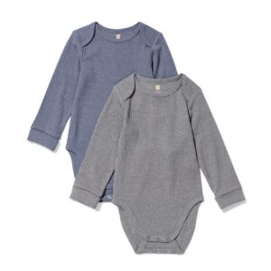 HEMA HEMA Meegroeirompers Bamboe Rib Blauw (blauw)