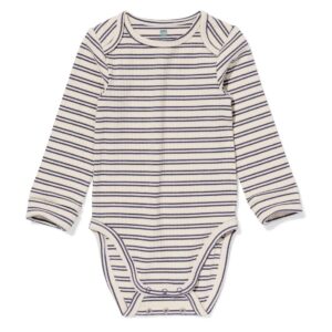 HEMA HEMA Meegroeiromper Ecovero™ Strepen Gebroken Wit (gebroken wit)