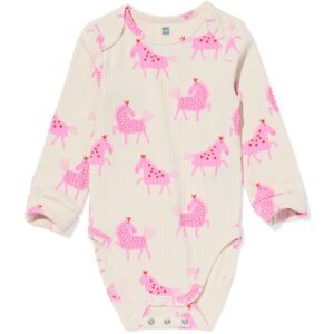 HEMA HEMA Meegroeiromper Ecovero™ Paard Gebroken Wit (gebroken wit)