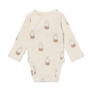 HEMA Nijntje meegroei overslagromper rib met stretch ecru