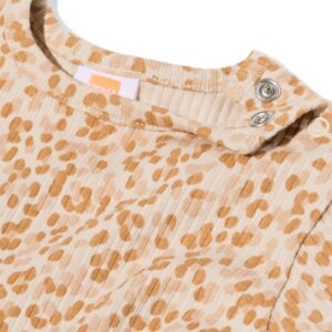HEMA Newborn T-shirt rib luipaard ecru