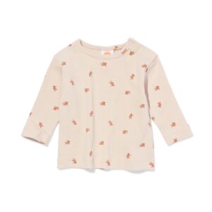 HEMA HEMA Newborn T-shirt Rib Beren Ecru (ecru)
