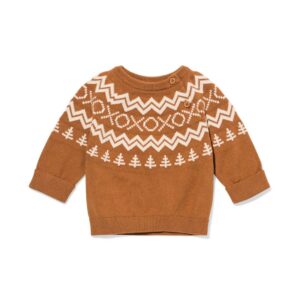 HEMA HEMA Newborn Trui Nordic Bruin (bruin)