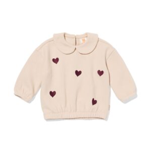 HEMA HEMA Newborn Sweater Hartjes Ecru (ecru)