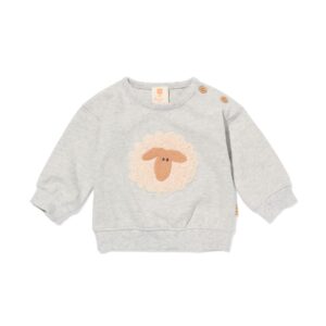 HEMA HEMA Newborn Sweater Schaap Grijsmelange (grijsmelange)