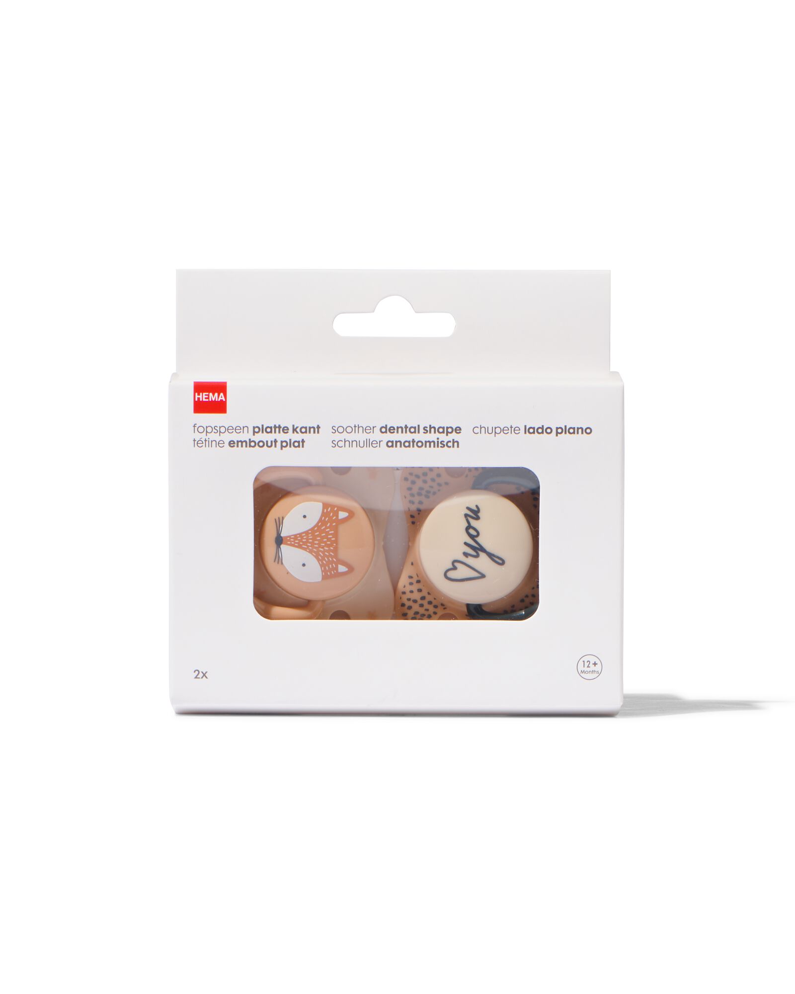 HEMA Fopspenen met platte kant vos 12m+ 1 HEMA Fopspenen met platte kant vos 12m+