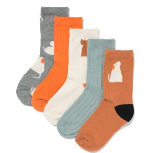 HEMA HEMA Kindersokken Hond - 5 Paar Grijsmelange (grijsmelange)