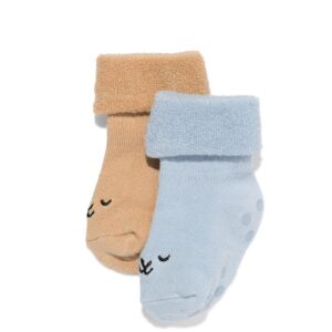 HEMA HEMA Babysokken Terry Middenblauw (middenblauw)