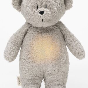 Moonie Moonie The Humming Bear Gray Natur 2.0 - organic - hartslag knuffel - beer