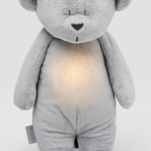 Moonie Moonie The Humming Bear Zilver Natur 2.0 - organic - hartslag knuffel - beer