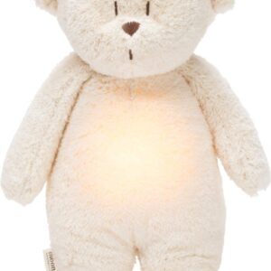 Moonie Moonie The Humming Bear Polar wit Natur 2.0 - organic - hartslag knuffel - beer