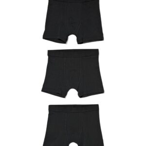 HEMA HEMA Kinder Boxers Katoen/stretch - 3 Stuks Zwart