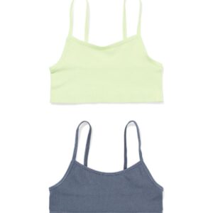 HEMA HEMA Kindertops Rib Naadloos - 2 Stuks Lime (lime)