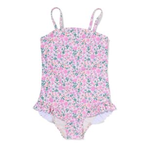 HEMA HEMA Kinderbadpak Bloemen Lila (lila)