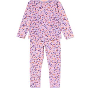 HEMA HEMA Kinderpyjama Bloemen Lila (lila)