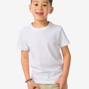 HEMA HEMA Kinder T-shirts Biologisch Katoen - 2 Stuks Wit