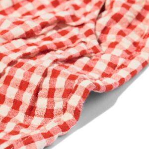 HEMA Babybroek comfy fit seersucker ruiten rood
