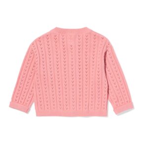 HEMA Babyvest ajour gebreid roze