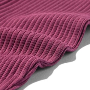HEMA Babyleggings flared fit rib bloemen - 2 stuks roze