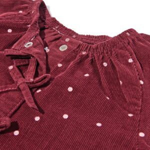 HEMA Babyjurk A-lijn corduroy stippen bordeauxrood
