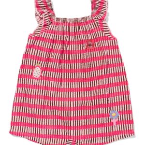 HEMA HEMA Babyplaysuit Seersucker Strepen Roze (roze)