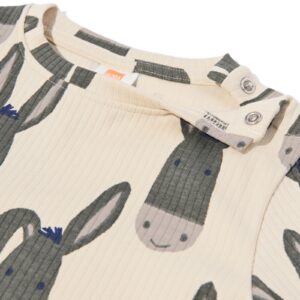 HEMA Baby T-shirt rib strepen ezels - 2 stuks blauw