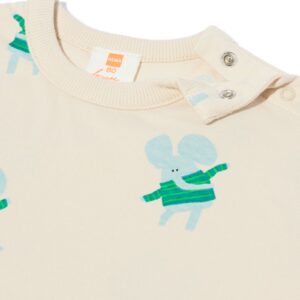 HEMA Baby T-shirt jersey dieren ecru