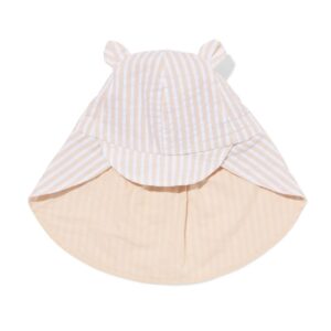 HEMA HEMA Babyhoed Seersucker Strepen Beige (beige)