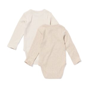 HEMA Babyromper LENZING™ ECOVERO™ rib - 2 stuks naturel