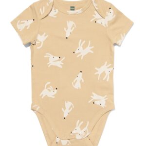 HEMA HEMA Baby Meegroeiromper Honden Naturel (naturel)
