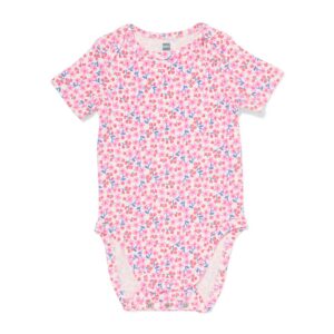 HEMA HEMA Baby Meegroeiromper LENZING™ ECOVERO™ Rib Bloemen Multi (multi)