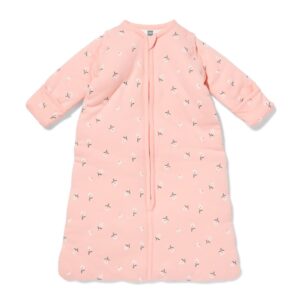 HEMA HEMA Babyslaapzak Met Afneembare Mouwen Katoen 3tog Bloemen Lichtroze (lichtroze)